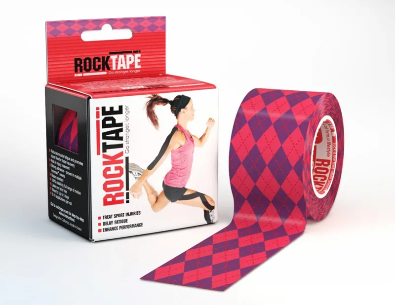 Rocktape 5mtr x 50mm Kinesiology Tape Pink Argyle